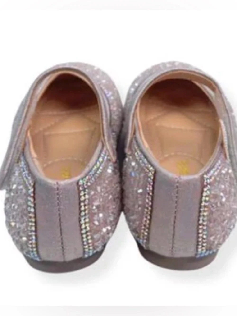 NWOB Doe a Dear Little Girls Pink Bead Stone Flat Shoes - Size 13